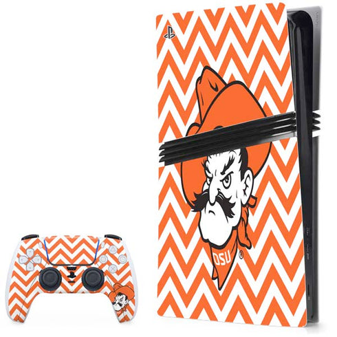 Oklahoma State University Chevron Print PS5 Pro Bundle Skin